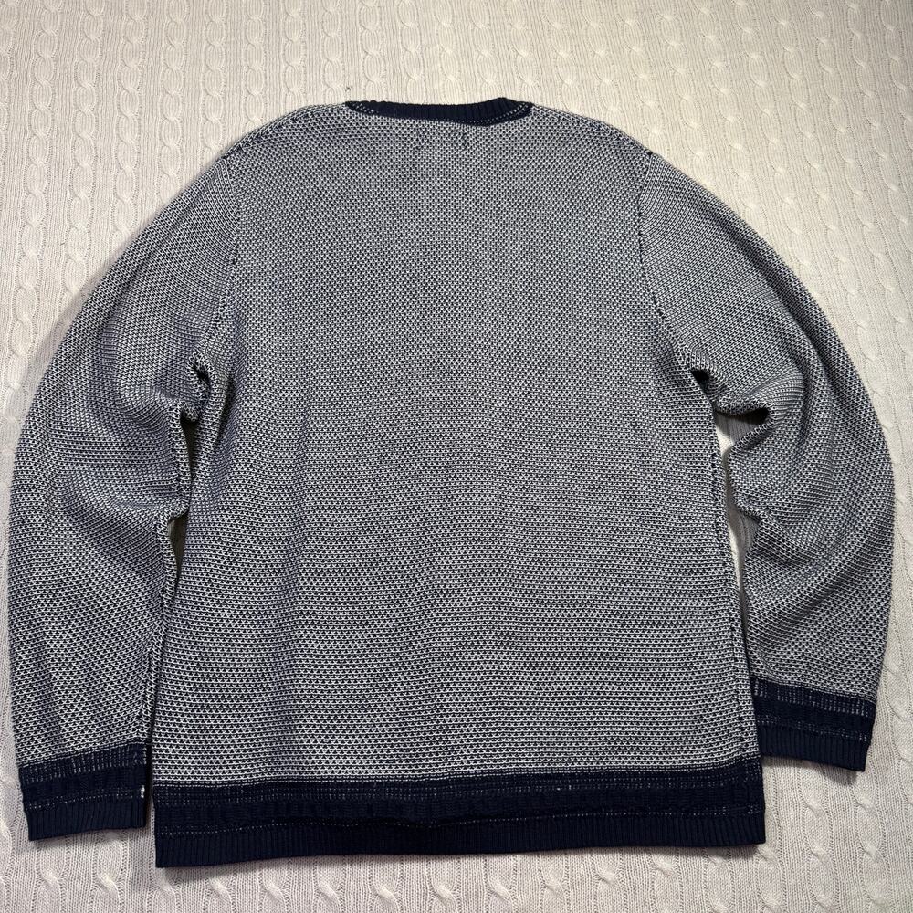 Taylor Stitch Brume Navy White Birdseye BCI Cotton Knit Mens Sweater L - Picture 8 of 8